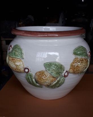 PORTAVASO IN CERAMICA DECORO LIMONI