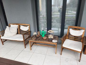 set 4 pezzi salotto giardino balcone esterno