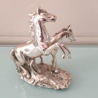 Statua Statuetta Cavalli Imbizzarriti Vintage