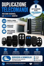 DUPLICAZIONE TELECOMANDI CANCELLI A DOMICILIO