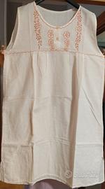 Camicia da notte in cotone confezionata a mano