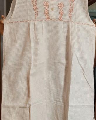 Camicia da notte in cotone confezionata a mano