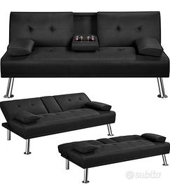 Divano Letto  in tessuto nero, ottime condizione