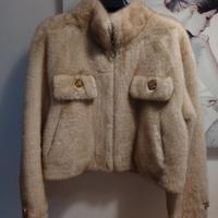 Pelliccia ,  beige con interno in pelle 