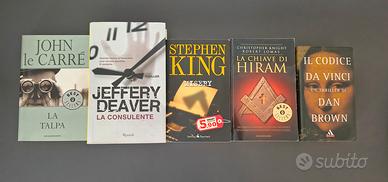 5 libri thriller , King, Brown e altri autori 
