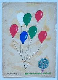 Opera palloncini su carta d'epoca
