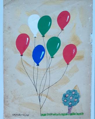 Opera palloncini su carta d'epoca