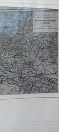antica carta provincia  di Bergamo Brescia  Cremon