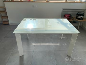 Tavolo in vetro temperato e 4 sedie in polipropile