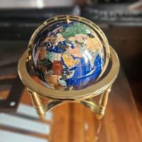 Mappamondo da tavolo cristallite blu con supporto