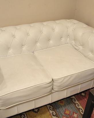 Coppia Divani 2 posti stile Chesterfield - Bianco