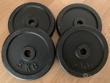 4 dischi ghisa per bilanciere (5kg per disco)