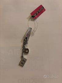 Portachiavi My zip bijoux con lettera E brillantin