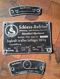 Targhette identificative verricello militare