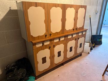 Credenza con pensile cucina vintage in legno