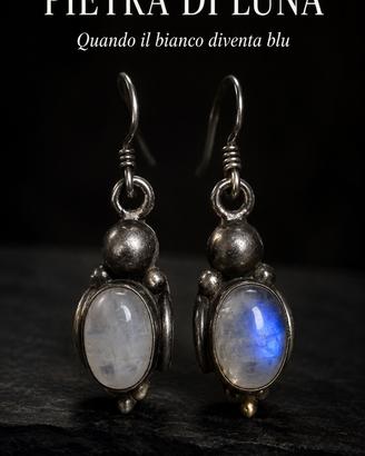 Orecchini argento e adularia pietra di luna