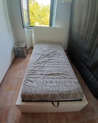 Struttura letto ikea MALM con contenitore, bianco.