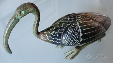 IBIS STATUA SCULTURA UCCELLO IN PIETRA/BRONZO /170