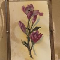 vassoio d' epoca in ceramica dipinto a mano 