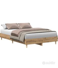 Base letto in legno completa di doghe e materasso