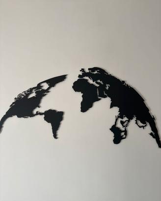 Quadro mappa mondo nero