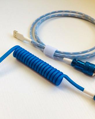 Cavo USB Type-C Custom Coiled GX16 x tastiera -BLU