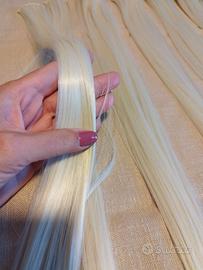 Extension biondo platino con clip nuove