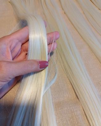 Extension biondo platino con clip nuove