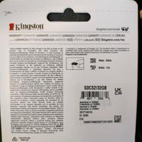 scheda SD Kingston 32gb nuova