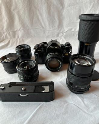 Canon A-1 Analogica + 5 Obiettivi Canon FD