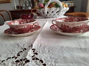 2TAZZE CONSOME CON PIATTINO PALISSY POTTERY