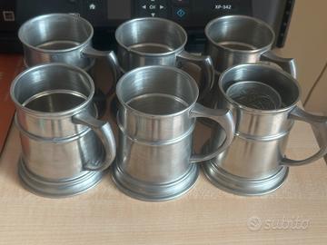 Set di boccali in peltro