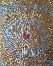 quadro dipinto a mano foglia oro composizione 