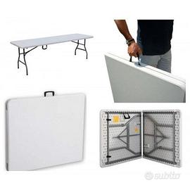 Tavolo Pieghevole in acciaio cm242x74