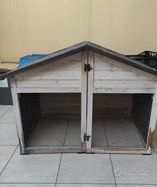 Casetta/gabbia in legno per conigli – da sistemare