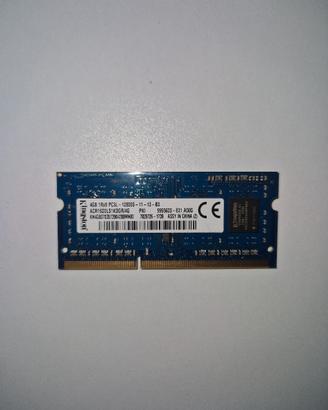 RAM Kingston 4GB DDR3L 1600 MHz per Portatile