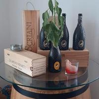 Perfetta botte in legno+ripiano in vetro temprato