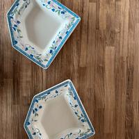 Rarissima coppia di piatti pentagonali Tiffany