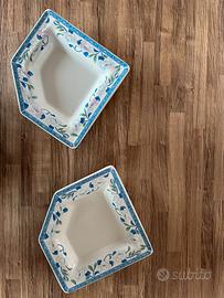 Rarissima coppia di piatti pentagonali Tiffany