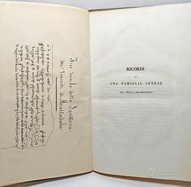 RICORDI DI UNA FAMIGLIA SENESE DEL SECOLO DECIMOTE