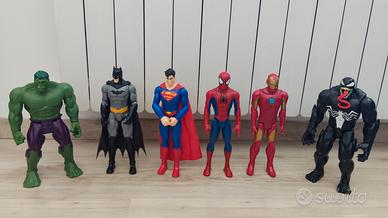 Lotto 6 action figure supereroi Marvel e DC (30cm)