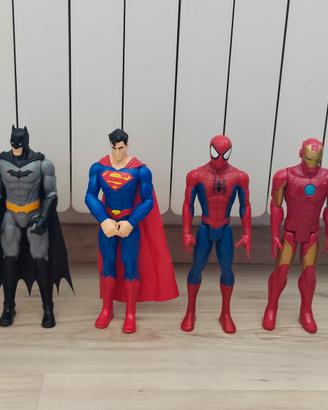 Lotto 6 action figure supereroi Marvel e DC (30cm)