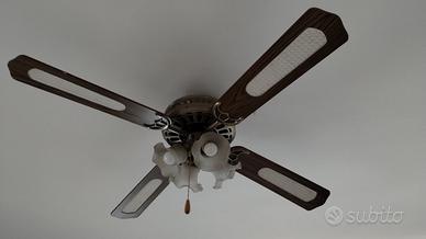 3 ventilatori da soffitto con lampadario