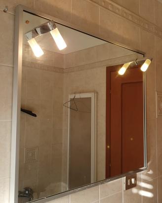 Specchio bagno rettangolare 90x74 faretti