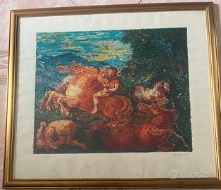 Aligi sassu litografia quadro