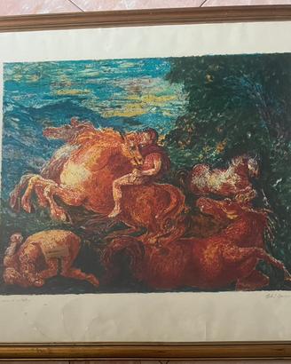 Aligi sassu litografia quadro