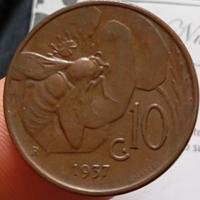 RARO 10 centesimi 1937 Ape SPL VittorioEmanueleIII