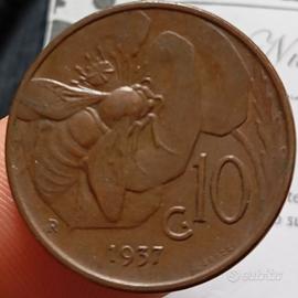 RARO 10 centesimi 1937 Ape SPL VittorioEmanueleIII