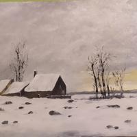 paesaggio invernale ad olio