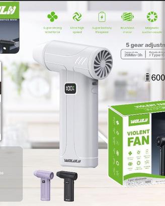 Mini soffiatore turbo ricaricabile per auto PC